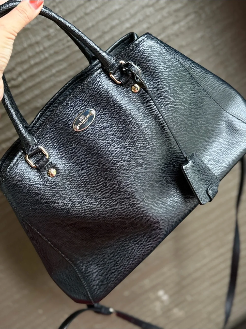 Coach Black Saffiano Leather Satchel Crossbody
